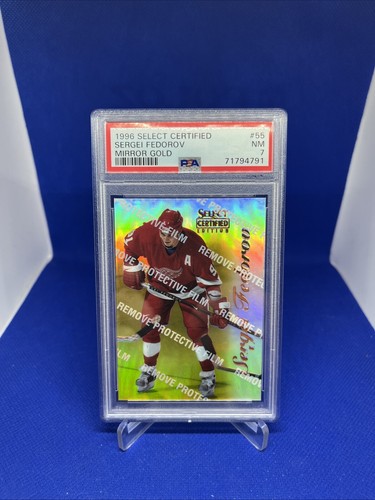 1996-97 Select Certified Sergei Fedorov #55 Mirror Gold /30 PSA 7 NM - Picture 7 of 13