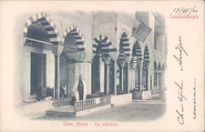 TURKEY Souvenir de Constantinople Sultan Ahmed interior 1901 litho PC