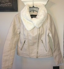 La Nouvelle Renaissance Faux-fur Asymmetrical Moto Jacket-size: S Or M New $150