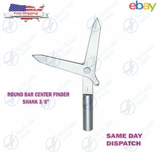 3/8" Center Finding Tool | Drill Chuck & Collet Mount | Round Bar Locator