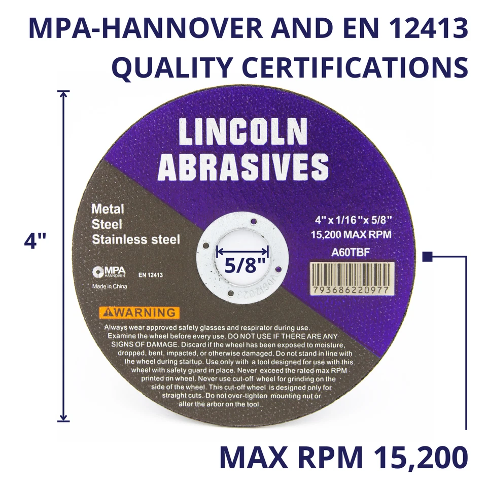 200 Pack 4" X 1/16" X 5/8" Cut-off Wheels Cutting Discs Stainless Steel & Metal - Image 3 of 4
