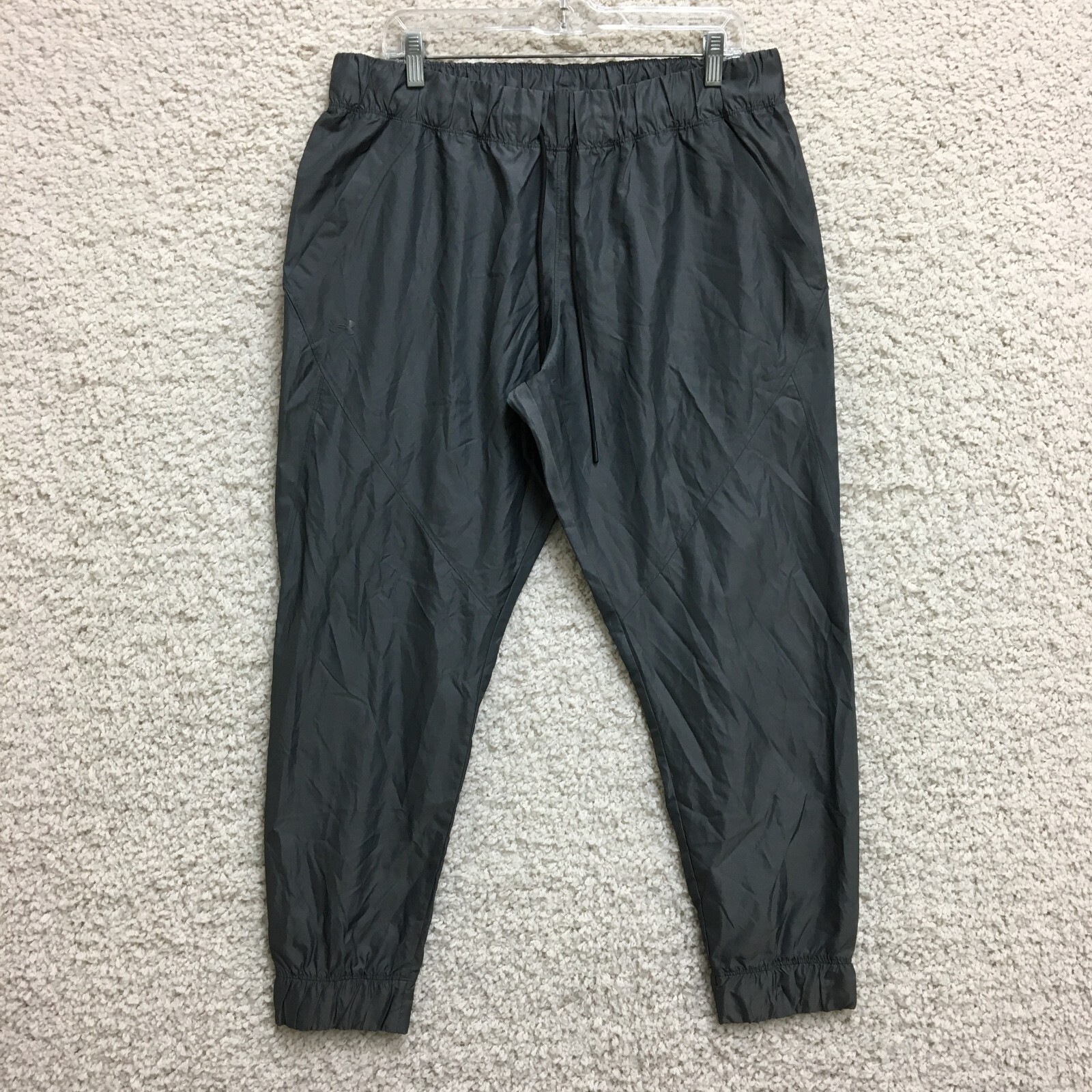 Under Armour Pants Large Adult Gray Loose Jogger Lightweight Pockets Logo Mens