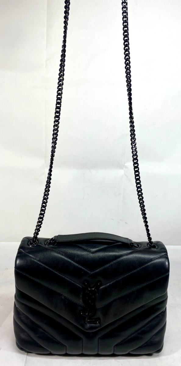 ショルダーバッグ・ポシェット SAINT LAURENT MEDIUM BLACK LEATHER LOULOU BAG YSL Yves Saint Laurent Loulou Black Hardware Medium Quilted