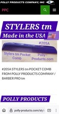 72 Men's Pocket Combs #205 Stylers tm Polly Products MADE IN USA ๐บ๐ธ QUALITY