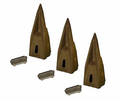 3 - Hensley Style Parabolic Tiger Rock Teeth w/ Flex Pins - 290 series - X290TL