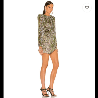 Dundas x Revolve Brooklyn Mini Dress in Green Leopard Size XXS | eBay