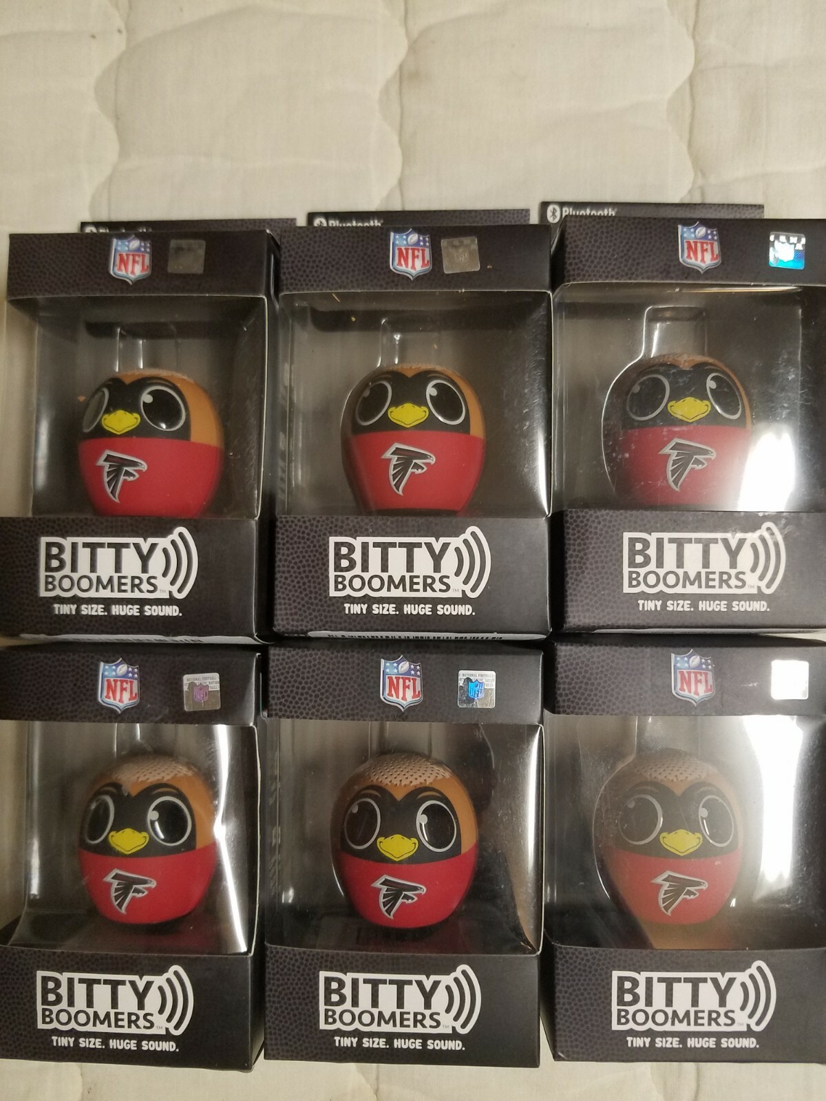 Lot of 7 New Bitty Boomer Falcons Portable Bluetooth Speakers