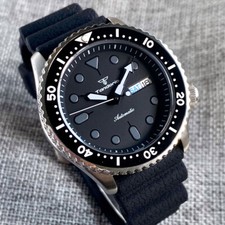 20atm 42mm Tandorio Black dial Day Date Japan NH36A Automatic diving mens Watch