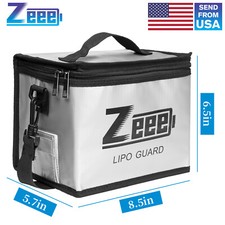 Zeee Lipo Battery Safe Guard Fireproof Explosionproof Bag for Charge  Storage