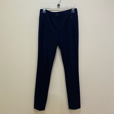 Peace of Cloth Pants Women's Size 6 Blue Stretch Knit Pin Tuck Seam Faux Pockets