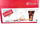 Vtg Coca-Cola Drinking Glasses Bell-Shaped Textured Set of Eight 8 w/box 1995