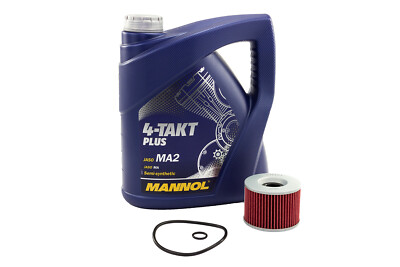 Motoröl Ölfilter KN401 Set SAE 10W-40 4 Liter für Kawasaki GPZ Yamaha FJ FZR XJR