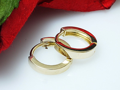 750 Gold Creolen  kleine Scharnier Creolen 10,5mm x 2,2 mm 1 Paar