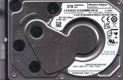 WD50NMZW-59A8NS1 s/n:WX62D2 MAY/ 2021 Thailand 5TB USB 3.0 2.5'' WESTERN DIGITAL