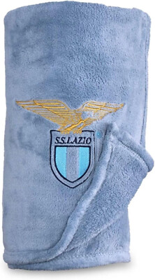 SS Lazio Plaid Coral Fleece Offiziell Größe 100x150cm Farbe Hellblau
