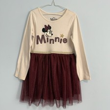 Disney Toddler Girls Minnie Mouse Dress with Mesh Skirt Size 6
