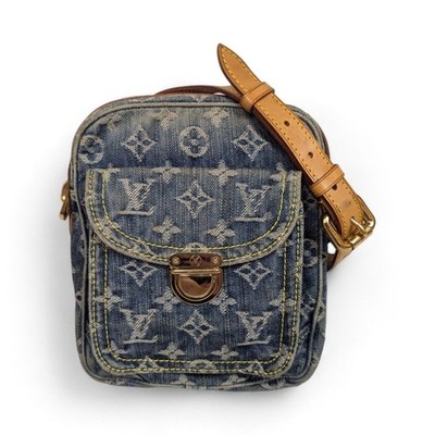 LOUIS VUITTON M95348 Monogram Blue Denim Camera Bag Shoulder Bag