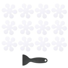 12 Pcs Non Slip Bathtub Stickers with Scraper Anti Slip Snowflake White