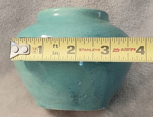 Vtg Pisgah Forest STEPHEN Vase Arts & Crafts Pottery Green Signed 3 1/4" - Picture 5 of 8