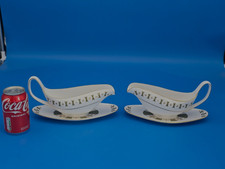 2 x Spode Bone China Saucieren & Untertassen mit Persienmuster - Y8018 - sehr guter Zustand