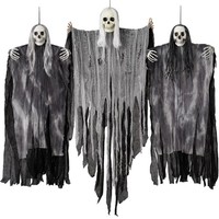 Halloween Skelett Geister Deko 3 StüCk HäNgend Outdoor Spukhaus Party 139Cm 88Cm