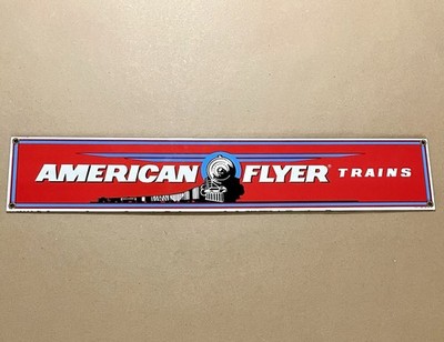 American Flyer Trains 4''x21'' Vintage Schild Reproduktion von Ande Rooney TOP!