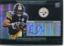2010 Topps Platinum - EMMANUEL SANDERS - Black Refractor Autograph Rookie #d/99