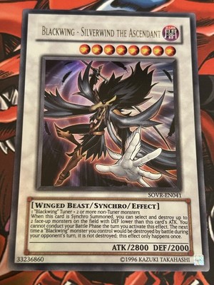 Yugioh Blackwing - Silverwind the Ascendant SOVR - EN041 Ultra Rare Unlimited NM