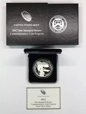 2012-P Star Spangled Banner Proof Silver Dollar w US Mint OGP - Box & COA