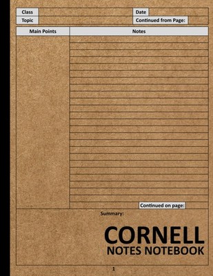 Cornell Notes Notebook: Cornell Note Taking System for Students and Teachers...