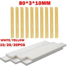 10/20/30Pcs Blank/Yellow BONE Saddle Guitar Nut 80 3 10mm For Luthier Nut US