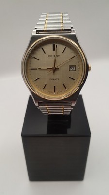 Vintage Orient Quartz Two Tone Herrenarmbanduhr Mit Datumsanzeige