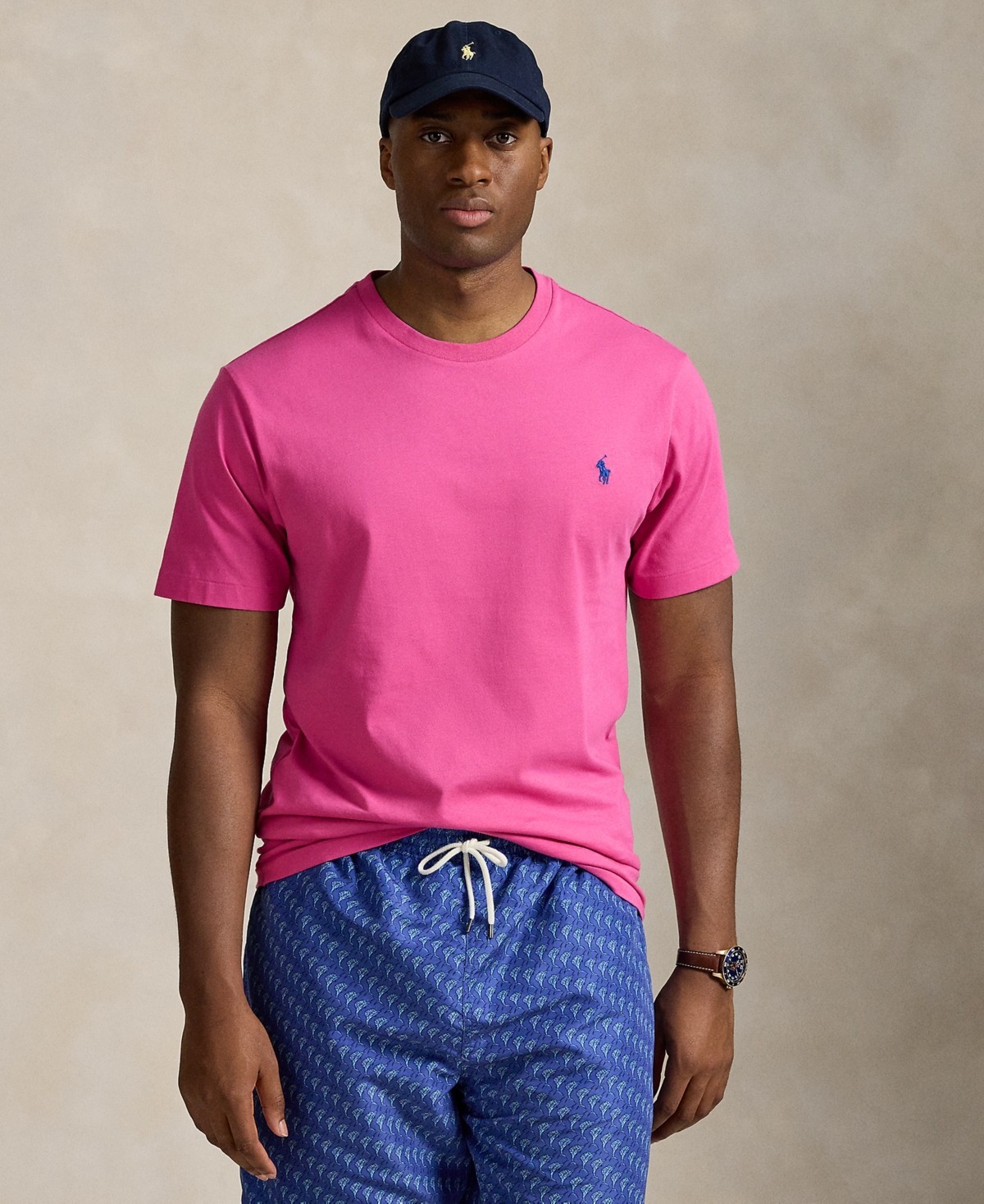 Polo Ralph Lauren Mens Big and Tall Crew Neck Pocket T Shirt in Pink Sz XLT 10590₽