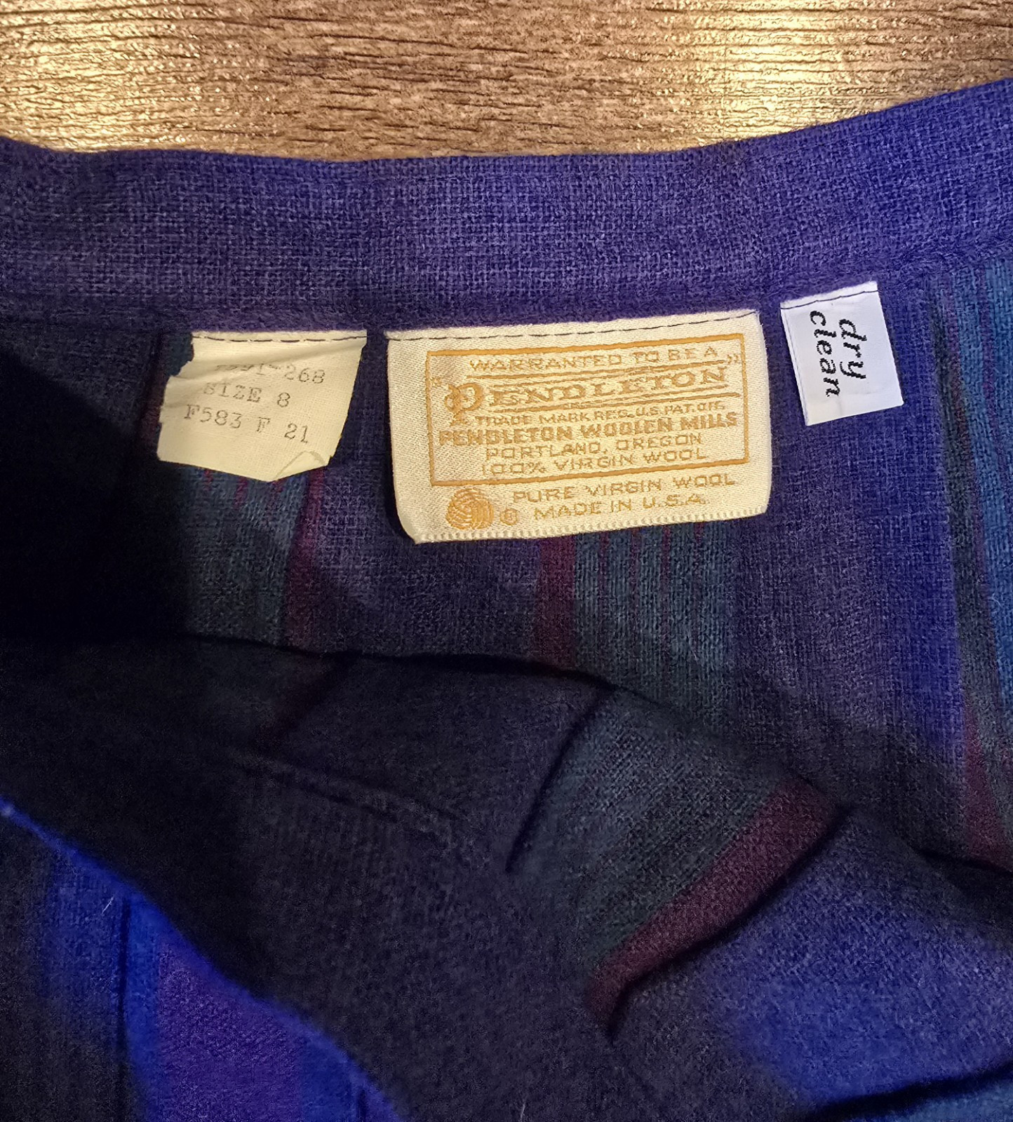 Vintage Pendleton Purple Multi Plaid Pleated Wool… - image 6