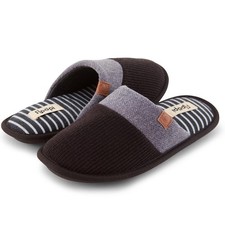 Floopi House Slippers for Women, Soft Ribbed Knit Closed X-Large, Black-3