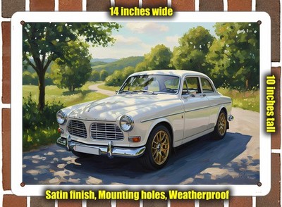 Metal Sign - 1966 Volvo 122 Oil Painting - 14x10