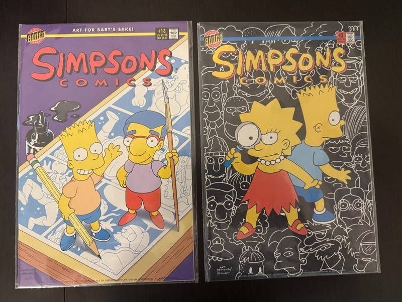 Simpsons Comics Lot of 2 comics Issue #3 1994 Issue #13 1995 Bongo Comics New