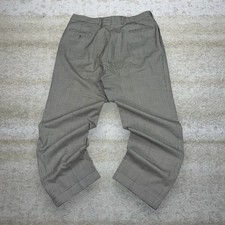 Vintage 90s Dress Pants 36x30 Baggy Wide Leg Fit Black Tan Pleated Front