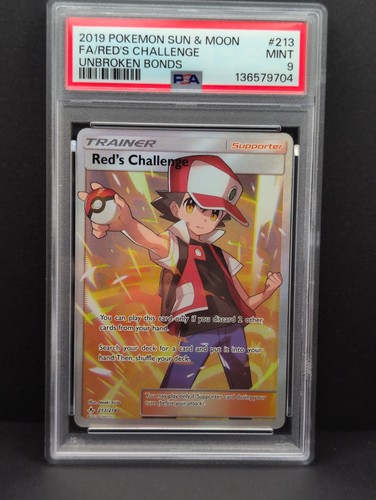 2019 Pokemon Sun & Moon Unbroken Bonds Red's Challenge # 213 PSA MINT 9