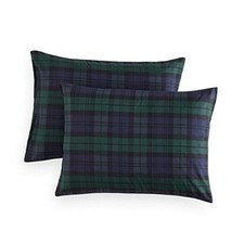 - Plaid Pillow Cases, Scottish Tartan Check King 20"x36" Dark Green