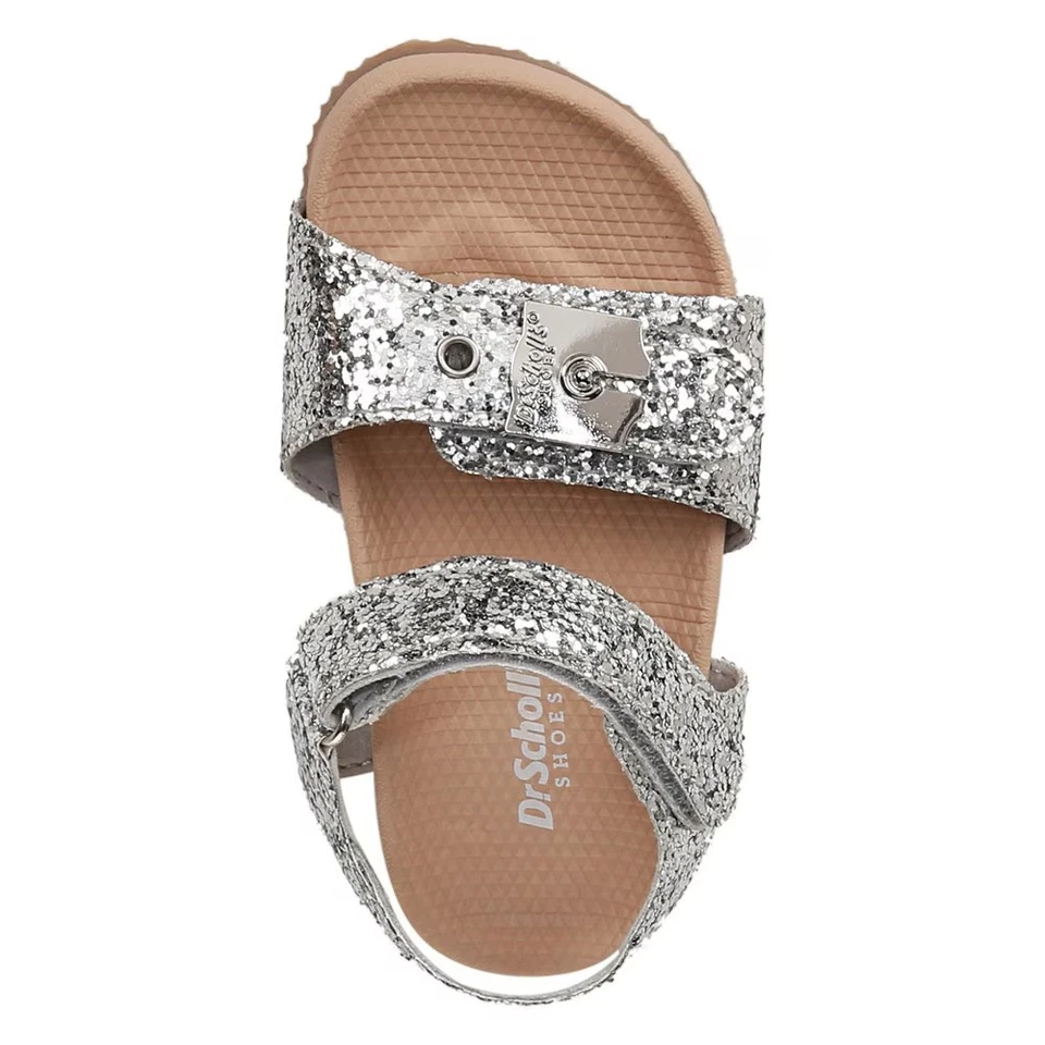 Sandalias Dr. Scholl's para niños/niñas gris plata originales al tobillo nuevas/sin caja 7 M Foto 4 de 4