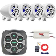 Metra Boat 3-Zone with Controller, 4x 4    150W Off-Road Speakers, Amplifier, Kit