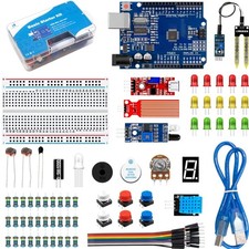 Beginner-Friendly R3 CH340 Starter Kit with Breadboard  Sensors for Arduino IDE