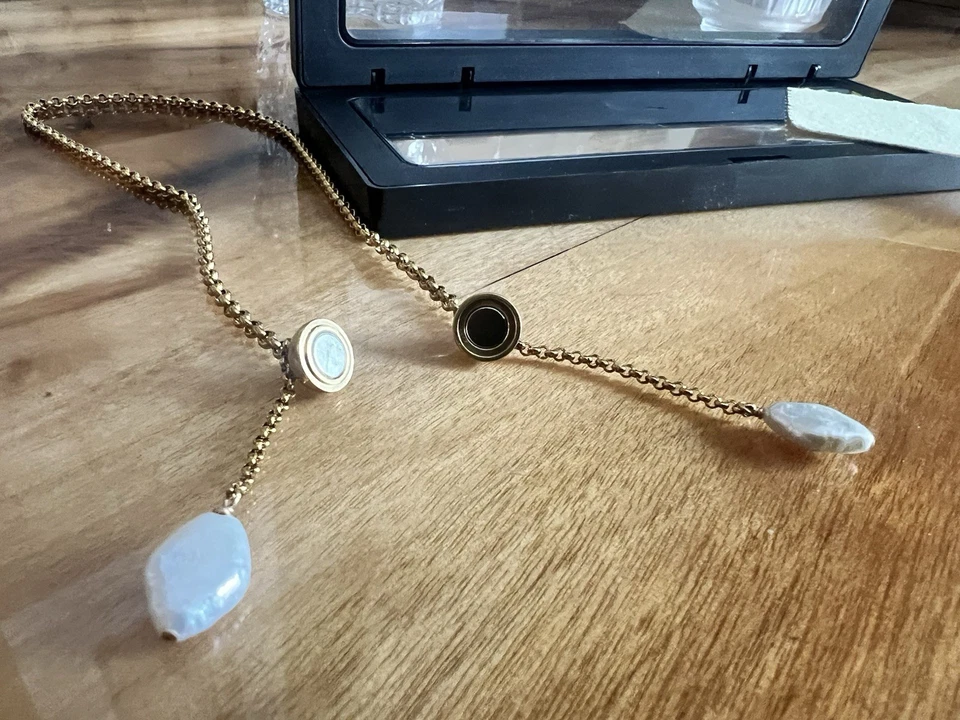 Marquise плавать ромб жемчуг и золото колье - Изображение 4 из 4