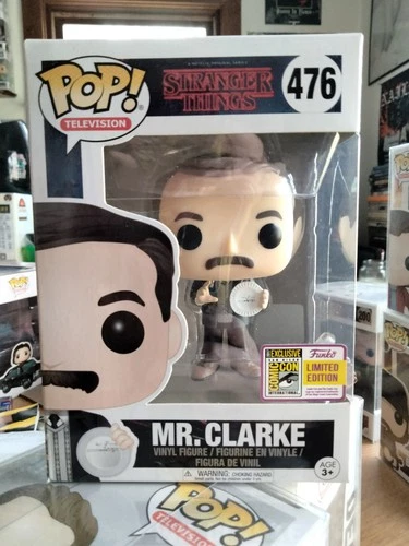 Funko Pop! #476 Stranger Things Mr. Clarke 2017 San Diego Comic Con Exclusive.