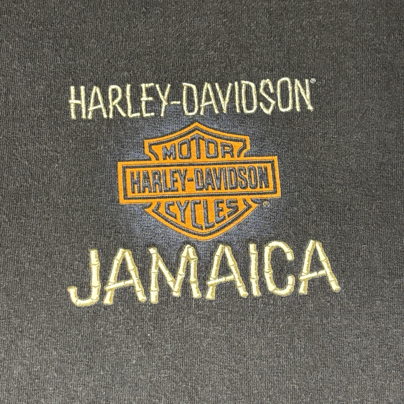 Harley Davidson Tee XXL | Jamaica Graphic Faded Black Biker Shirt