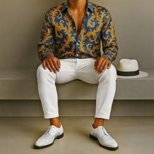 Gianni Versace Croc-Embossed Oxfords White Power Blue Mens EU 42 US 9 RARE