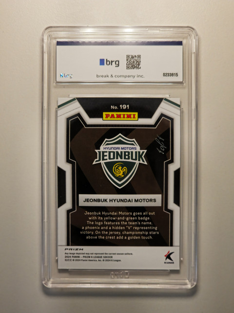 Panini Prism Jeonbuk Hyundai Logo Black 1/1 Card 2025