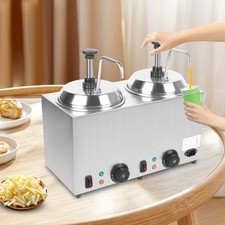 Commercial Hot Fudge Warmer 1600W Nacho Cheese Sauce Warmer w/ Pump Dispenser