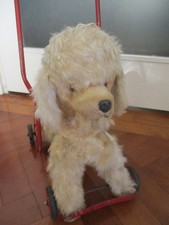 Vintage 1950's Chad Valley Dog Push along Walker toy